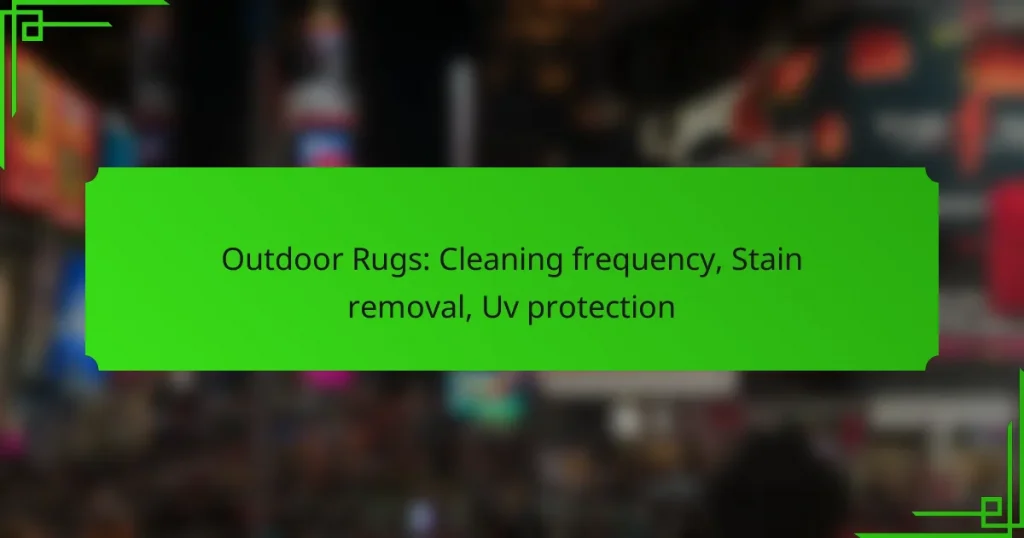 Outdoor Rugs: Cleaning frequency, Stain removal, Uv protection