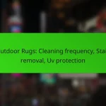 Outdoor Rugs: Cleaning frequency, Stain removal, Uv protection