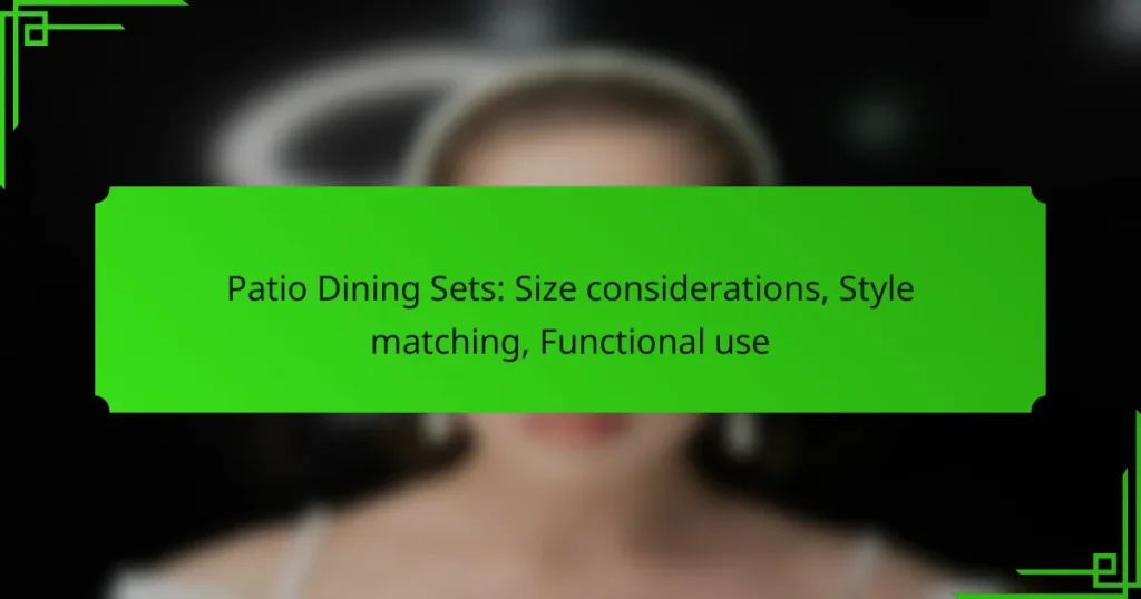 Patio Dining Sets: Size considerations, Style matching, Functional use