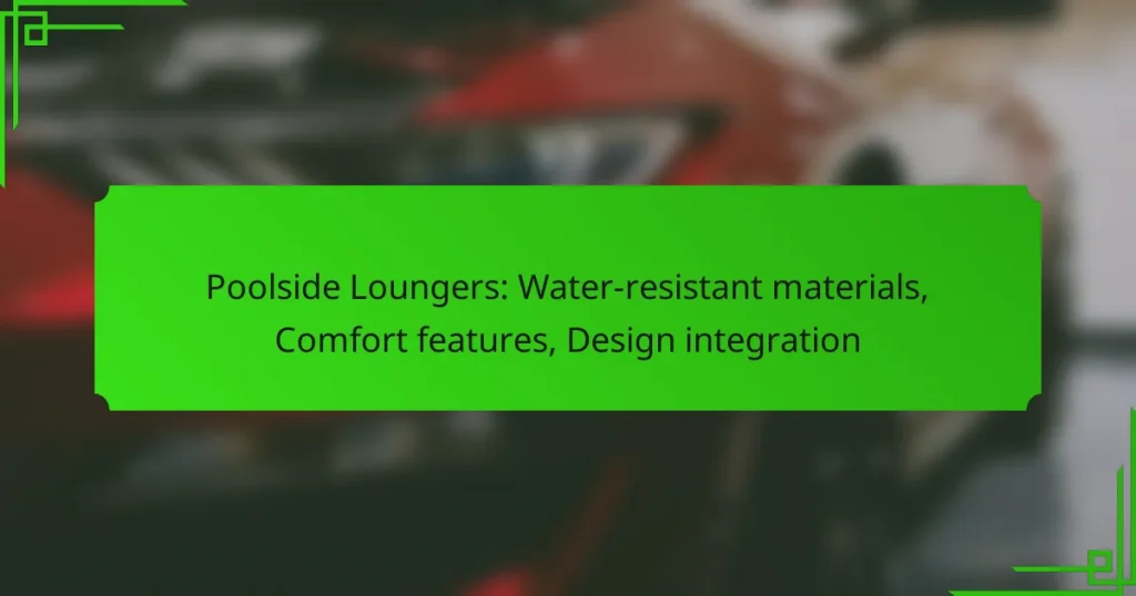 Poolside Loungers: Water-resistant materials, Comfort features, Design integration