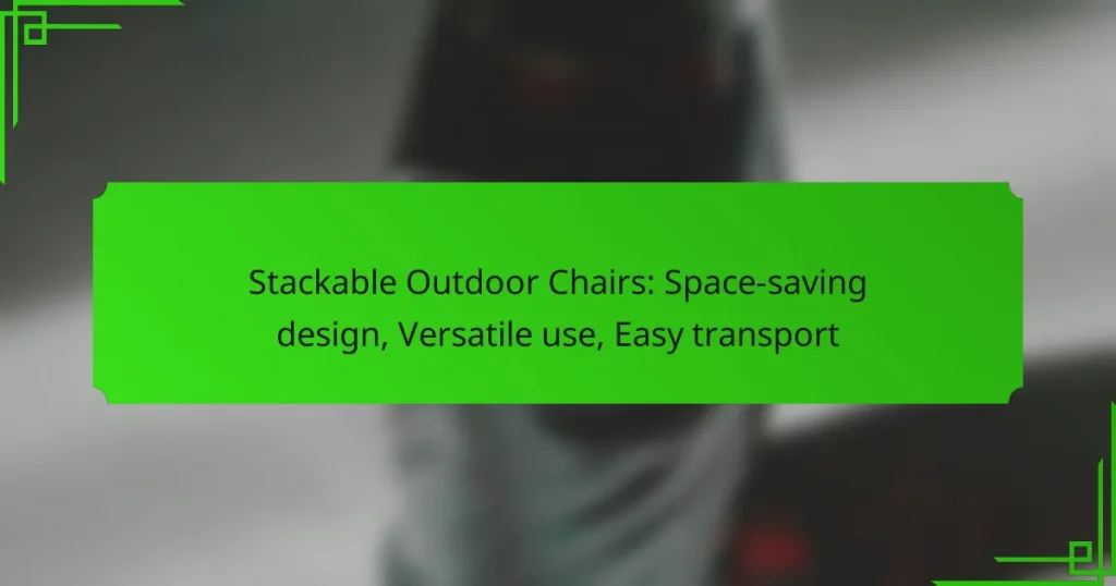 Stackable Outdoor Chairs: Space-saving design, Versatile use, Easy transport
