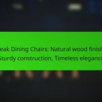 Teak Dining Chairs: Natural wood finish, Sturdy construction, Timeless elegance