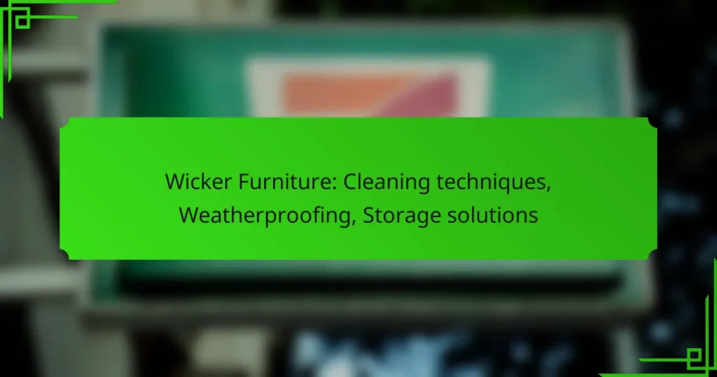 Wicker Furniture: Cleaning techniques, Weatherproofing, Storage solutions