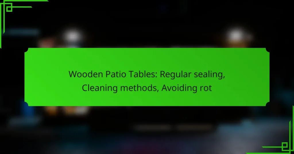 Wooden Patio Tables: Regular sealing, Cleaning methods, Avoiding rot