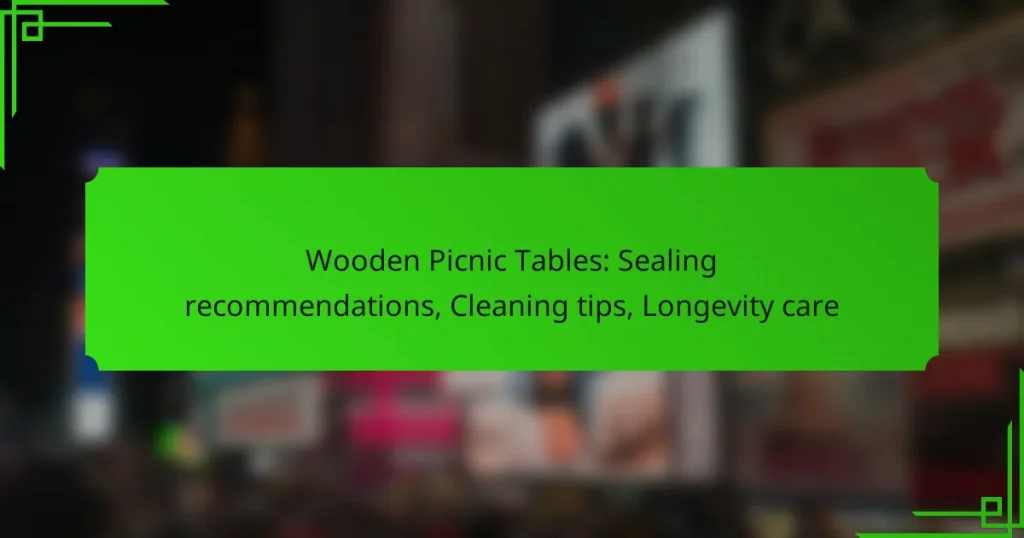 Wooden Picnic Tables: Sealing recommendations, Cleaning tips, Longevity care