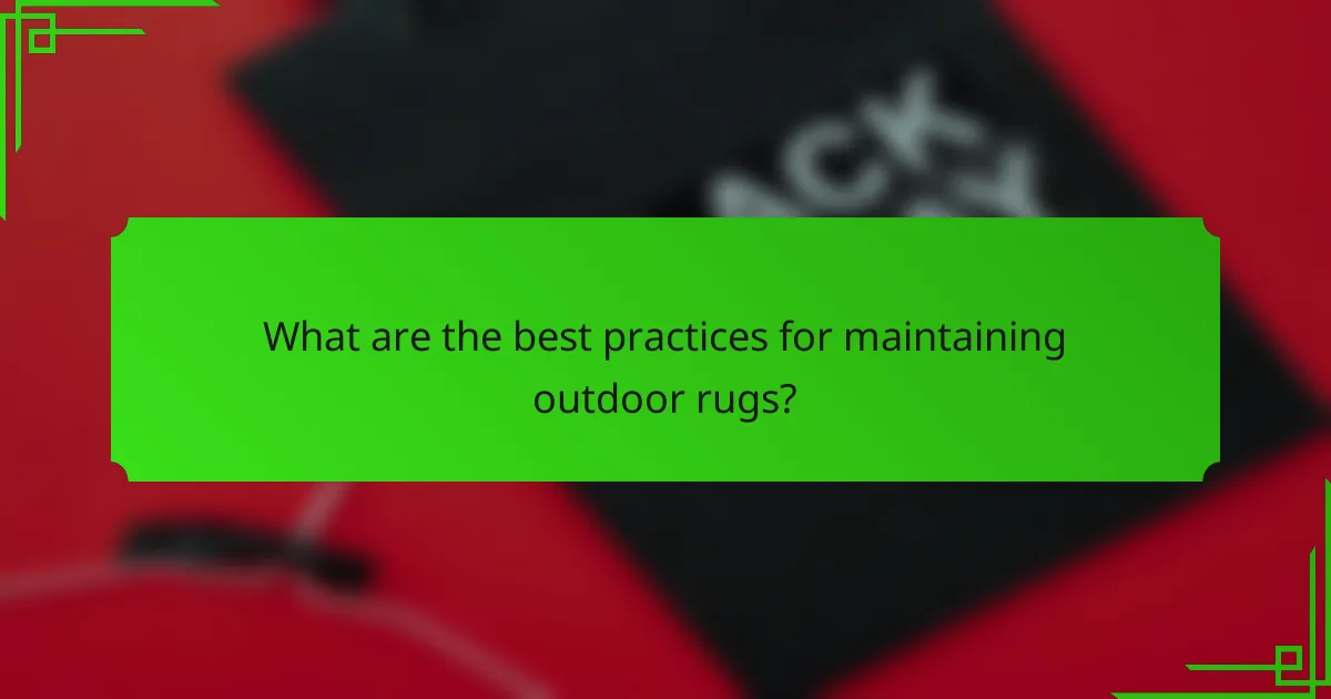 What are the best practices for maintaining outdoor rugs?